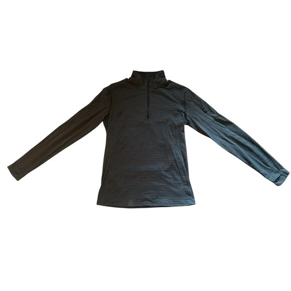 lululemon athletica Other - Men M Lululemon Quarter Zip Gray Striped Shirt Top Jacket Run Active Travel